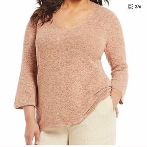 EILEEN FISHER Pekoe Bell Sleeve Sweater Organic Cotton Medium